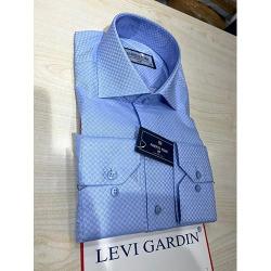 LEVI GARDIN EXQUISITE BLUE CORPORATE CHECKERS LONG SLEEVE SHIRT | AVAILABLE IN ALL SIZES (SWNL) (N) - deluxe.com.ng
