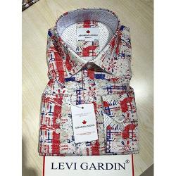 LEVI GARDIN EXQUISITE RED, BLUE AND BROWN CORPORATE MULTI DESIGNED LONG SLEEVE SHIRT | AVAILABLE IN ALL SIZES (SWNL) (N) - deluxe.com.ng