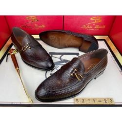 EXECUTIVE DARK BROWN SNAKE SKINNED, CORPORATE / CASUAL LEATHER SHOE WITH TWO GOLDEN SIDE BUCKLES DESIGN BY STEFANO BOLLERA | AVAILABLE IN ALL SIZES (SWNL) (N) - deluxe.com.ng