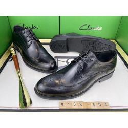 EXECUTIVE BLACK CORPORATE LEATHER SHOE WITH PART SNAKE SKIN AND DOTTED HOLES AND LACES BY CLARKS | AVAILABLE IN ALL SIZES (SWNL) (N) - deluxe.com.ng
