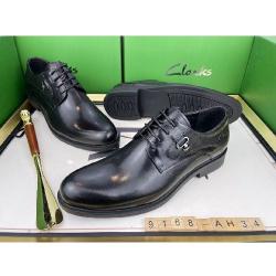 EXECUTIVE PLAIN BLACK CORPORATE LEATHER SHOE WITH SILVER BUCKLE BY THE SIDE BY CLARKS | AVAILABLE IN ALL SIZES (SWNL) (N) - deluxe.com.ng