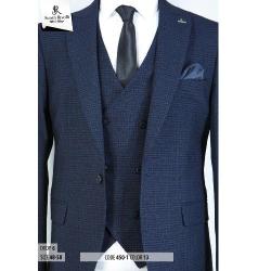  EXQUISITE NAVY BLUE STRIPPED THREE PIECES TURKEY SUIT | AVAILABLE IN ALL SIZES (SWNL) (N) - deluxe.com.ng