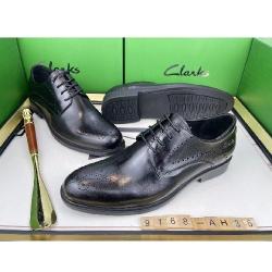 EXECUTIVE BLACK CORPORATE LEATHER SHOE WITH SPIRAL DOTTED TOE SIDE AND DOTTED QUARTER SIDE BY CLARKS | AVAILABLE IN ALL SIZES (SWNL) (N) - deluxe.com.ng 