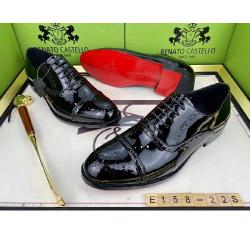 EXECUTIVE SHINY BLACK CORPORATE LEATHER SHOE WITH DOTTED TOE CAP AND DOTTED THROAT AND VAMP BY CLARKS | AVAILABLE IN ALL SIZES (SWNL) (N) - deluxe.com.ng 