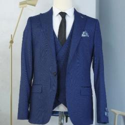   EXQUISITE BLUE THREE PIECES TURKEY SUIT WITH ONE BUTTON | AVAILABLE IN ALL SIZES (SWNL) (N) - deluxe.com.ng