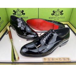 EXECUTIVE PLAIN BLACK SHINY CORPORATE LEATHER SHOE WITH LACES BY RENATO CASTELLO | AVAILABLE IN ALL SIZES (SWNL) (N) - deluxe.com.ng 
