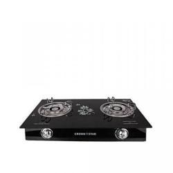  Crown Star Crown Star 2 Burner Glass Top -Table Gas Cooker-deluxe.com.ng