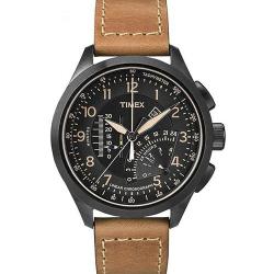 Timex T2P277 Mens Intelligent Quartz Black Tan Linear Chronograph Watch