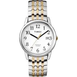 Timex T2P295 Men’s Easy to Read White Dial Two Tone Stainless Steel Expansion Band wih a Date Wind 