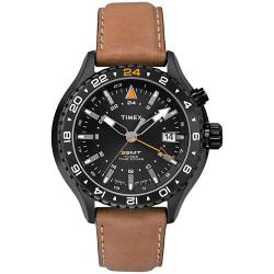Timex T2P427 Men’s Quartz with Black Dial Analogue Display Quartz Leather Large Size Watch