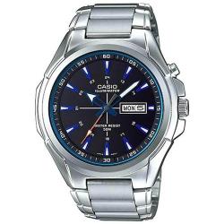 CASIO MTP-E200D-1A2V MEN'S ENTICER ANALOG STAINLESS STEEL BLUE ACCENT ILLUMINATOR WATCH