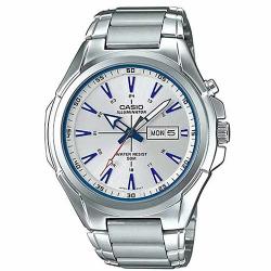 CASIO MTPE200D-7A2V MEN’S ENTICER ANALOG STAINLESS STEEL SILVER DIAL ILLUMINATOR WATCH
