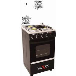Nexus Gas Cooker Black (4+0) GCCR-NX-5055B- deluxe.com.ng