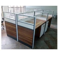 QUALITY DESIGNED BLUE & WHITE  OFFICE 4 MAN WORKSTATION  - AVAILABLE (NOFU) - deluxe.com.ng
