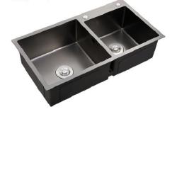 KITCHENCRAFT NANO BLACK HANDMADE  SS SINK SH8248BL - deluxe.com.ng