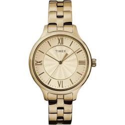 TIMEX TW2R28100 WOMEN PEYTON GOLD STAINLESS STEEL GOLD DIAL WATCH