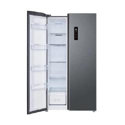 TCL REFRIGERATOR | 529 LITRE, SIDE BY SIDE, INVERTER NO FROST, ELECTRONIC CONTROL, AAT FRESH TECHNOLOGY, HUMIDITY CARE CRISPER, LED LIGHT, GLASS SHELF, BLACK GLASS - P520SBG - deluxe.com.ng