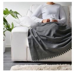 Ikea Polarvide Grey Throw/blanket, 130×170 Cm