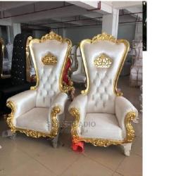 QUALITY DESIGNED CREAM & GOLD ROYAL CHAIR - AVAILABLE (MOBIN) - deluxe.com.ng