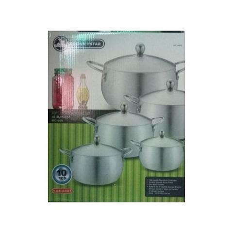 Crown Star Master Chef 10 Pieces Aluminium Cookware Set - deluxe.com.ng