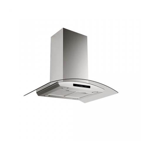 KITCHENCRAFT 90CM CURVE GLASS ISLAND HOOD | 3150i | SILVER - deluxe.com.ng