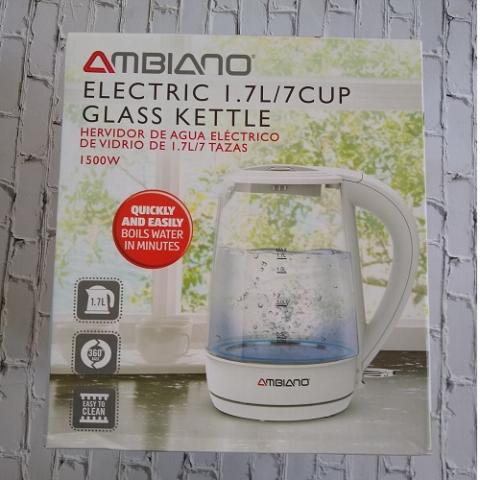 Ambiano Glass Kettle 2520 - 3000W Capacity 1.7 Litre (N) - deluxe.com.ng