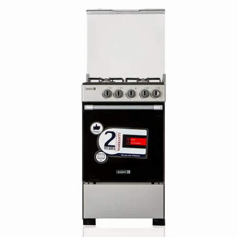 Scanfrost 50x50 3 Gas Burner, 1 Hotplate with Gas Oven, Grill, Ignition (Grey) | SFC5312S - deluxe.com.ng