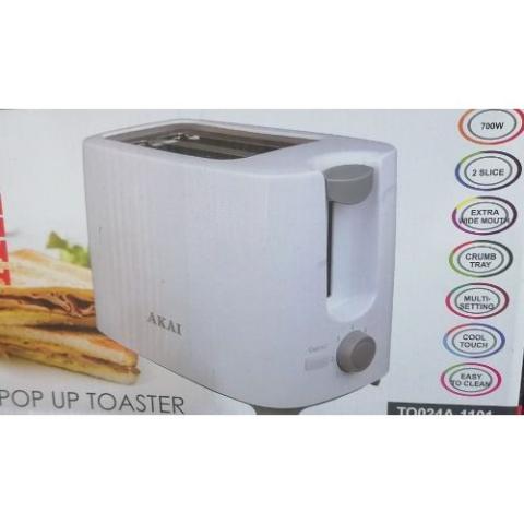 AKAI TWO SLICES POP UP TOAST BREAD MACHINE(S) -deluxe.com.ng