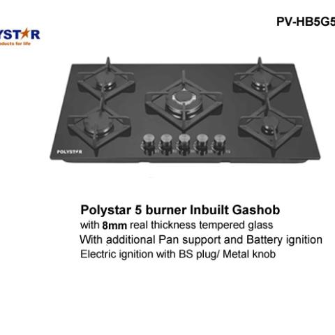 POLYSTAR 8MM 5 GAS BURNER TEMPERED GAS HUB – PV-HB5G5848 - deluxe.com.ng