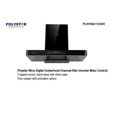 Polystar 90cm Cooker Hood with Digital Touch Display | PV-NY90A11CHINV - deluxe.com.ng