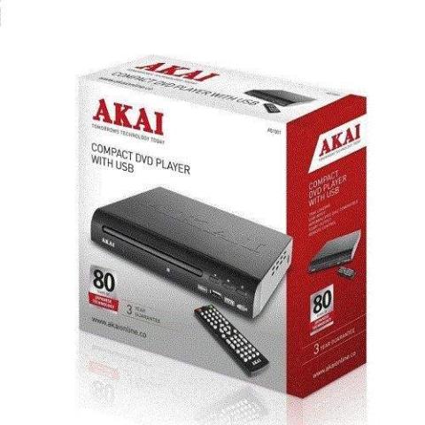 AKAI Compact DVD Player With USB, Scart Output, Black-deluxe.com.ng