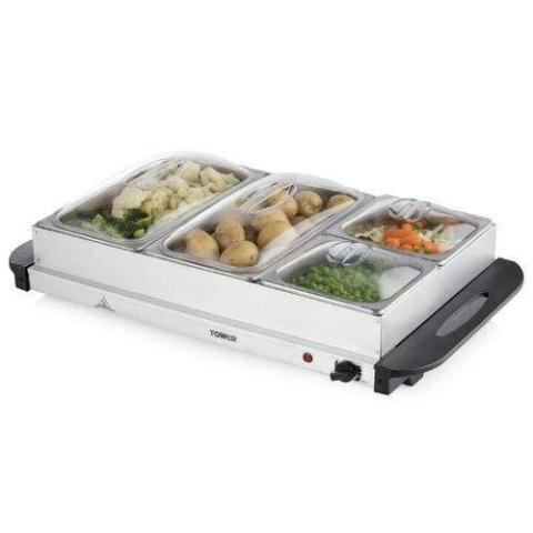 Tower | 4 Tray Buffet Server & Plate Warmer-deluxe.com.ng