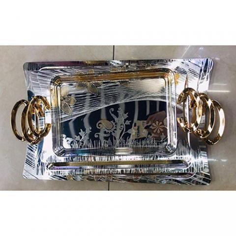 Silver and Gold Luxury Tray - deluxe.com.ng