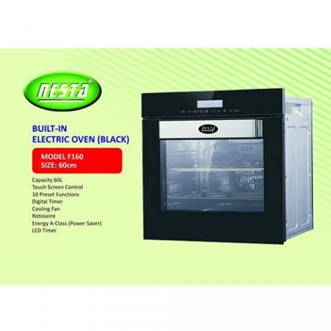 NESTA 60CM BUILT IN ELECTRIC OVEN |F160| (BLACK) - deluxe.com.ng