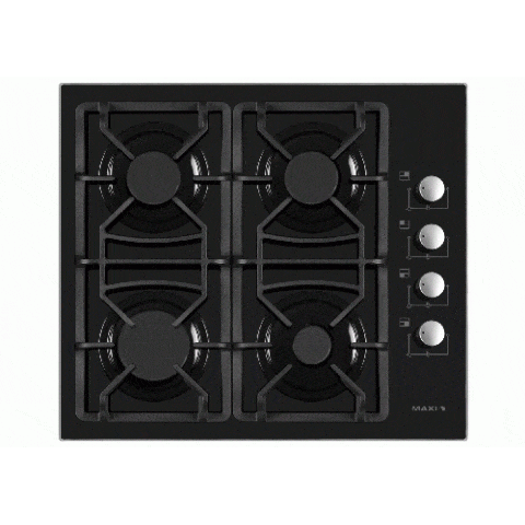 MAXI 6060 T-840 4 BURNER TABLE TOP GAS COOKER|AUTO IGNITION|BLACK - deluxe.com.ng