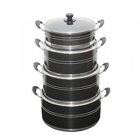 Le Decor 4 Piece Premium Non Stick Cookware Pot Set - Black - deluxe.com,ng