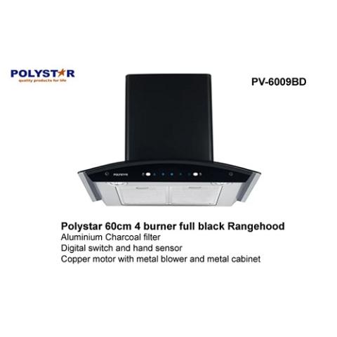 POLYSTAR 60CM TEMPERED GLASS RANGE HOOD – PV-6009BD - deluxe.com.ng