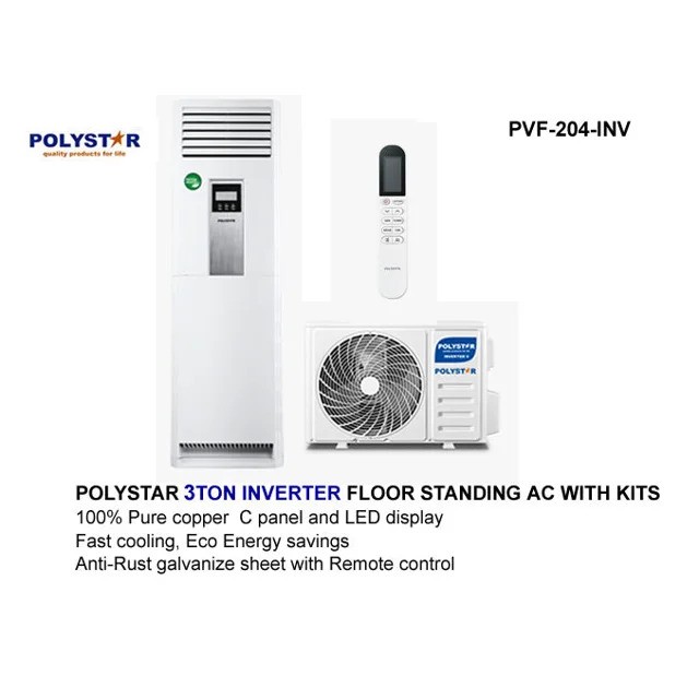 POLYSTAR 3 TON INVERTER FLOOR STANDING AIR CONDITIONER PVF-204INV - deluxe.com.ng