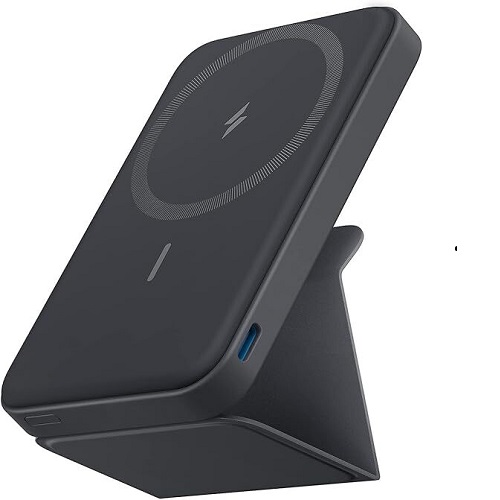 Anker 622 Magnetic Battery (MagGo), 5000mAh Foldable Magnetic Wireless Portable Charger Black & White - deluxe.com.ng